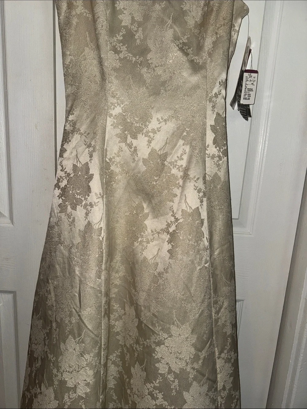 Scott McClintock Ivory/Gold Floral A-Line Wedding Dress - Picture 4 of 6